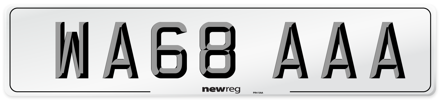 WA68 AAA Number Plate from New Reg